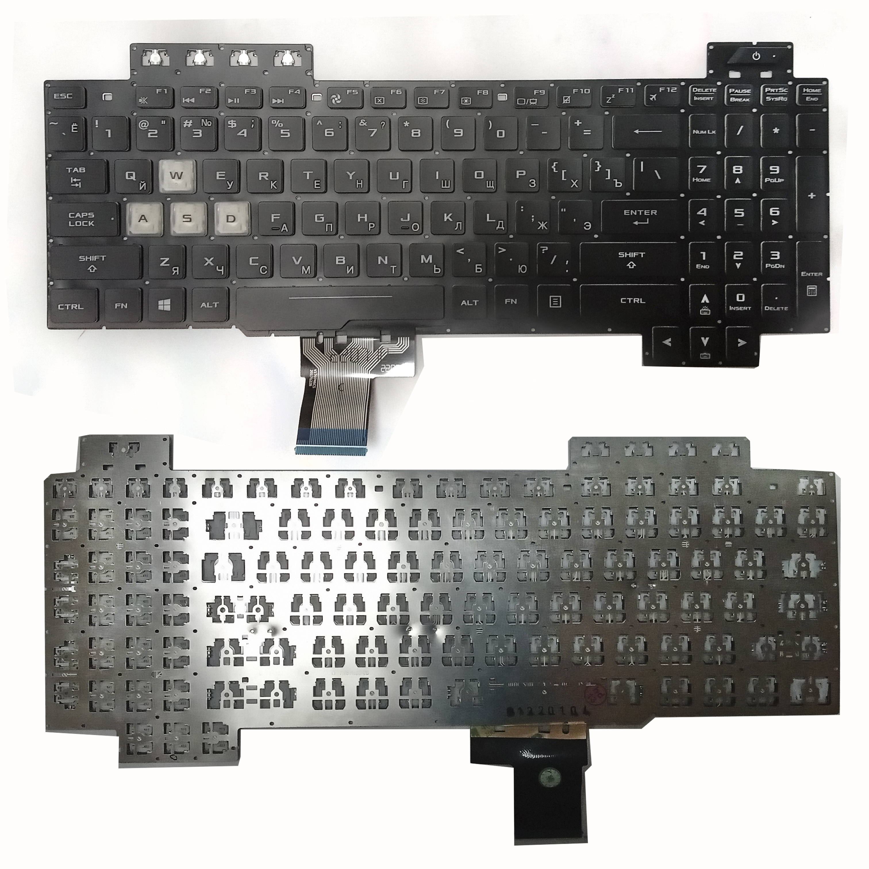 Клавиатура ноутбука Asus FX504/FX80/FX505 черная с RGB подсветкой