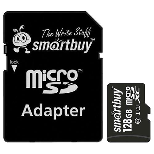 Карта памяти MicroSDXC SmartBuy 128GB cl10 UHS-I + SD, SB128GBSDCL10-01
