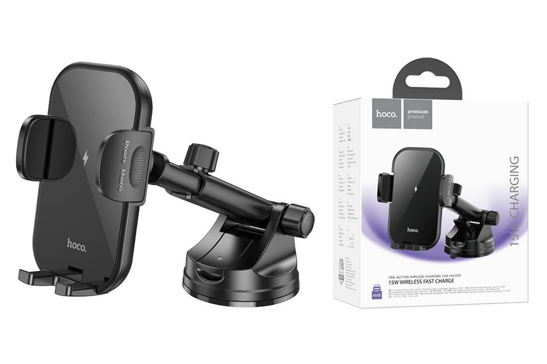 Держатель автомобильный для телефона HOCO HW5 Jorney wireless fast charging car holder ( на консоль)