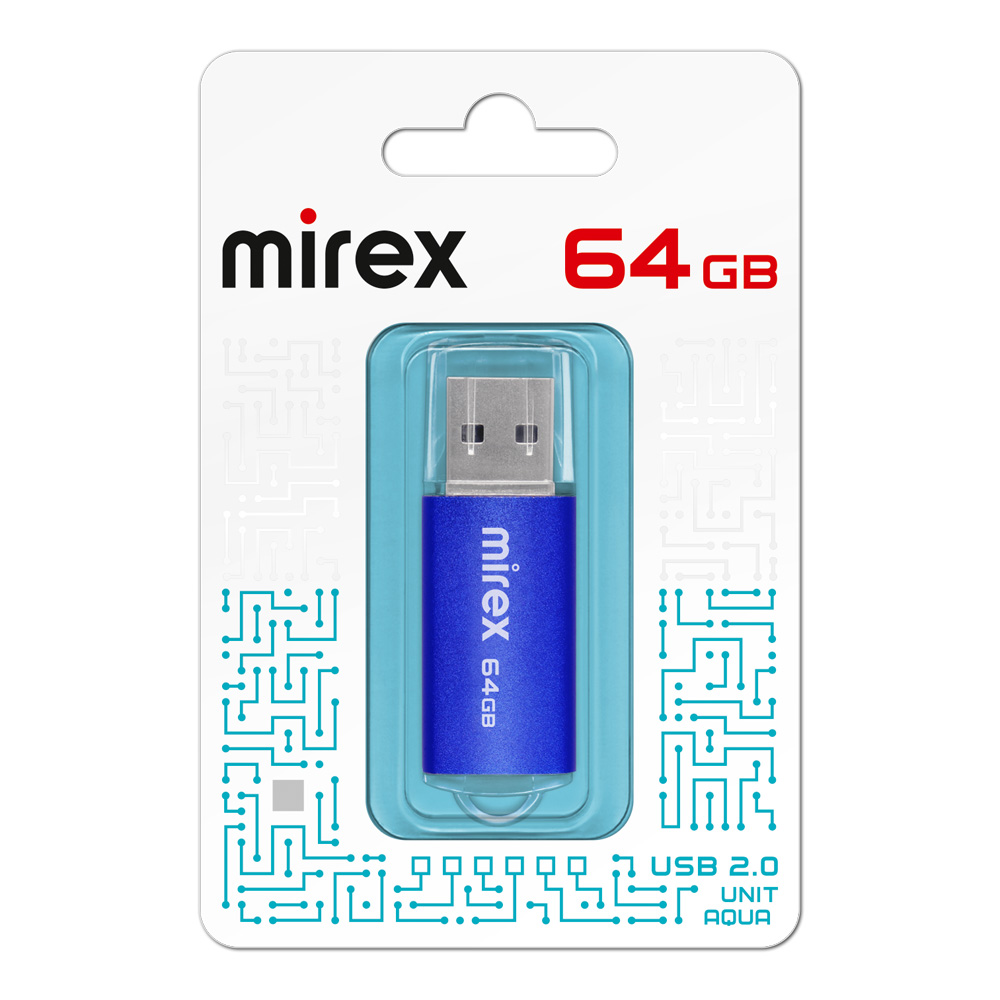 Flash USB 2.0 Mirex UNIT AQUA 64GB (ecopack)