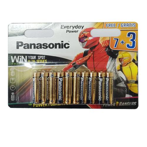 Батарейка Panasonic EVERYDAY LR03 BL10 7+3 Могучие Рейнджеры 1шт