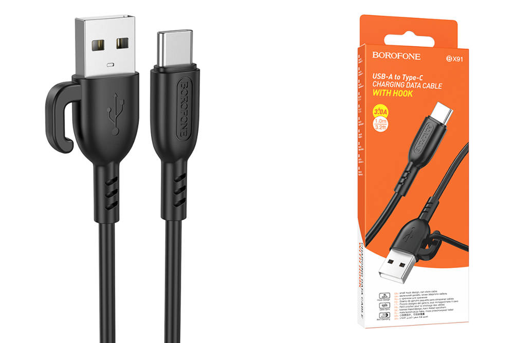 Кабель USB - USB Type-C BOROFONE BX91 Symbol (черный) 1м