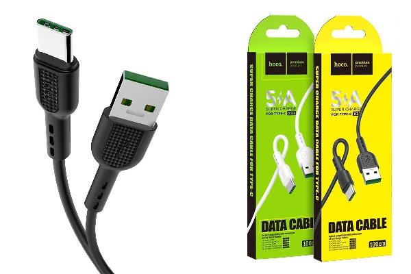 Кабель Type-C - USB Hoco X33 5A черный, 1м