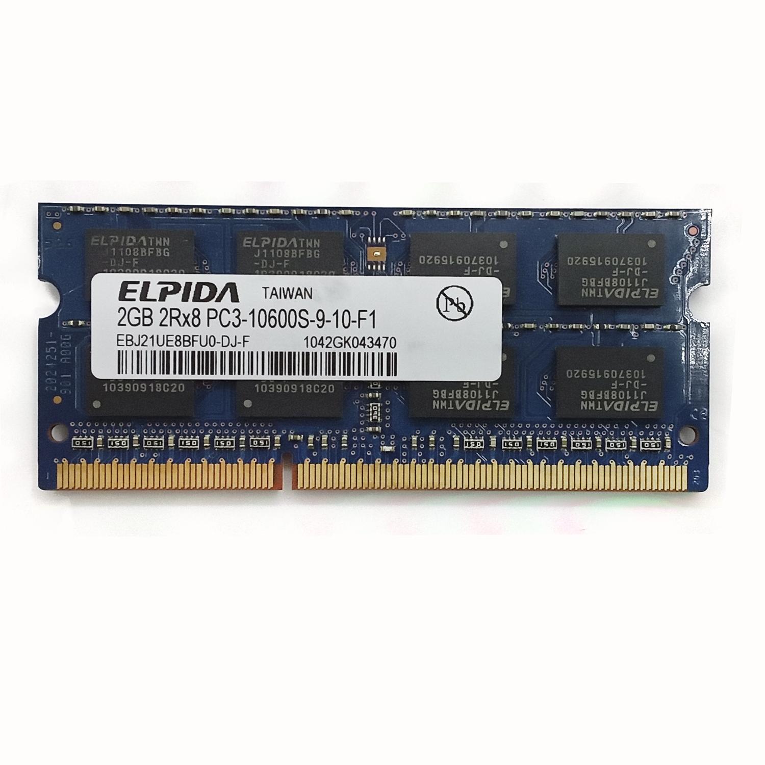 Оперативная память для ноутбука Elpida 2GB EBJ21UE8BFU0-DJ-F 2GB 2Rx8 PC3-10600S-9-10-F1 б/у