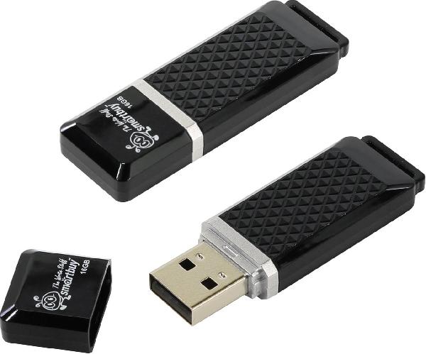 Flash USB2.0 16Gb Smart Buy Quartz series черный