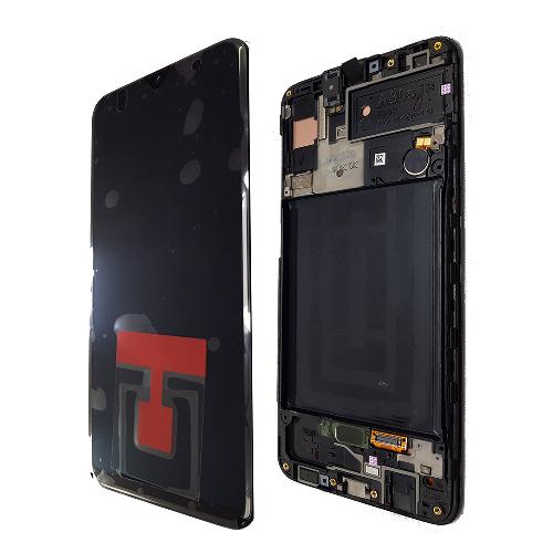 Модуль телефона Samsung  A307F Galaxy A30S Service Pack (дисплей+тачскрин) с рамкой оригинал черный