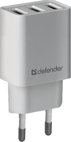 Сетевое зарядное устройство-3USB Defender UPA-31 5V/3.1А, белый, 83587