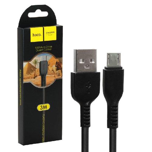 Кабель microUSB - USB Hoco X20 черный, 3м