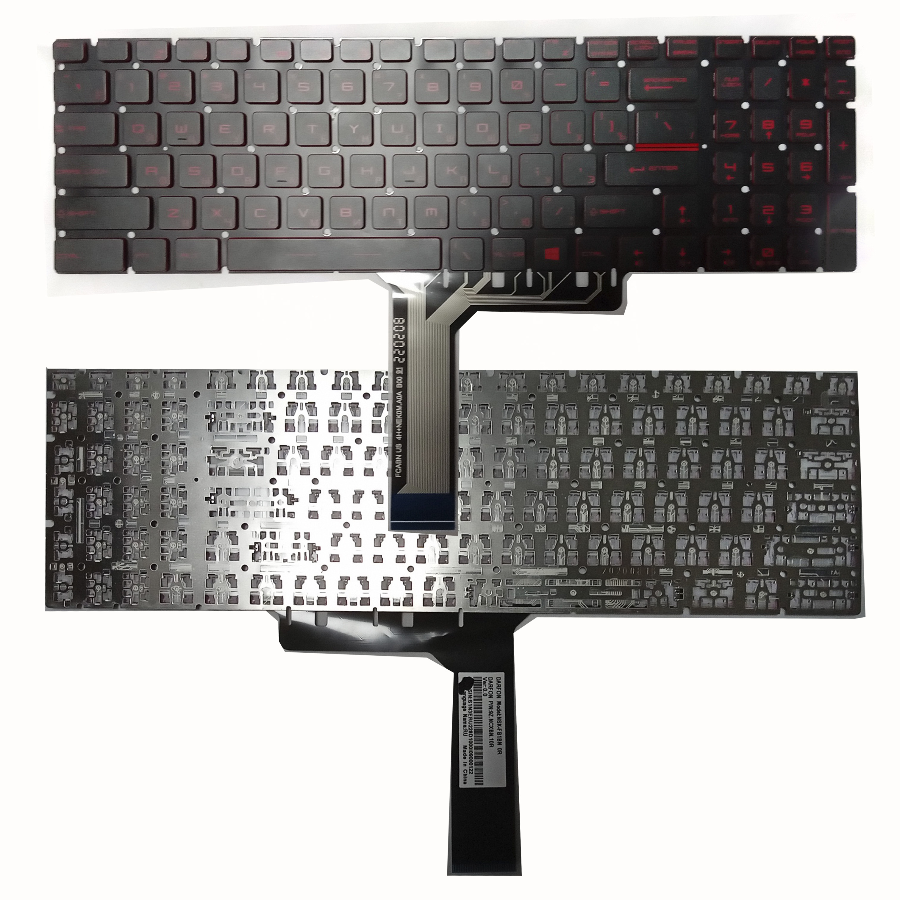 Клавиатура ноутбука MSI GL63 с красной подсветкой