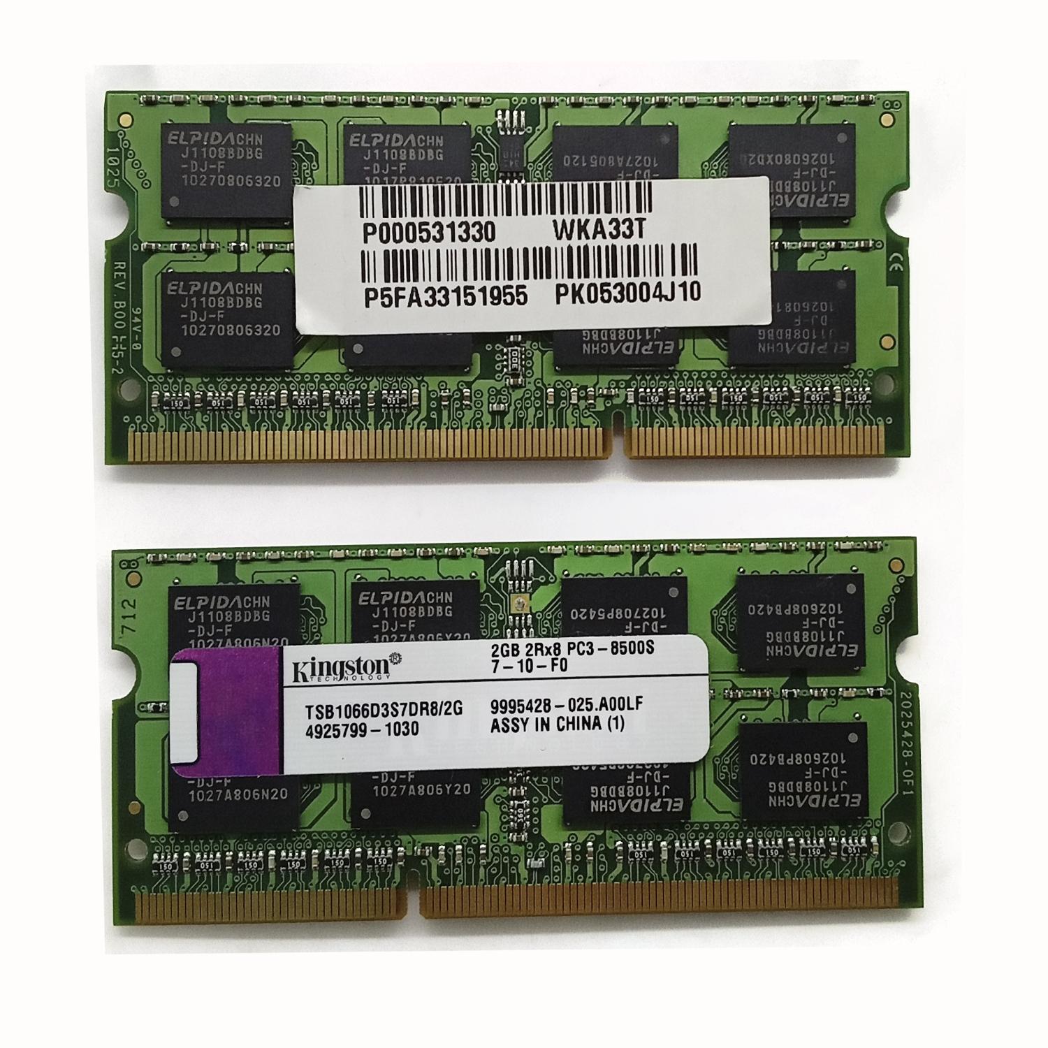 Оперативная память Kingston DDR3-1066 2Gb TSB1066D3S7DR8/2G 2GB 2Rx8 PC3-8500S 7-10-F0 б/у