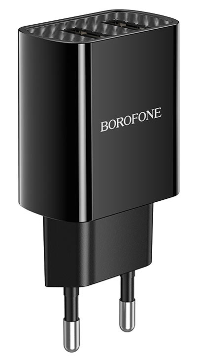 Сетевое зарядное устройство-2USB Borofone BA53A  черный
