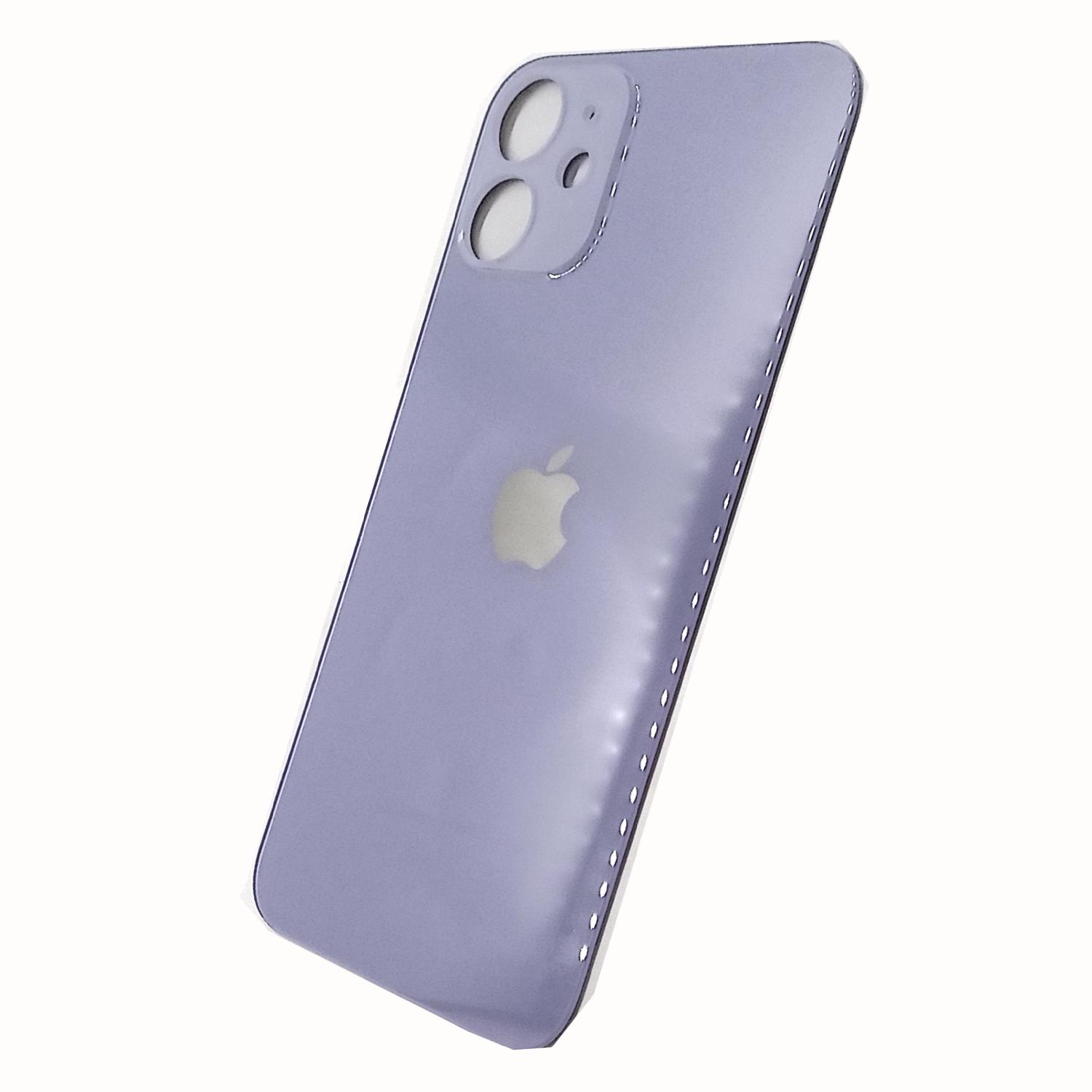 Задняя крышка iPhone 12 mini фиолетовая, с увеличенным вырезом под камеру