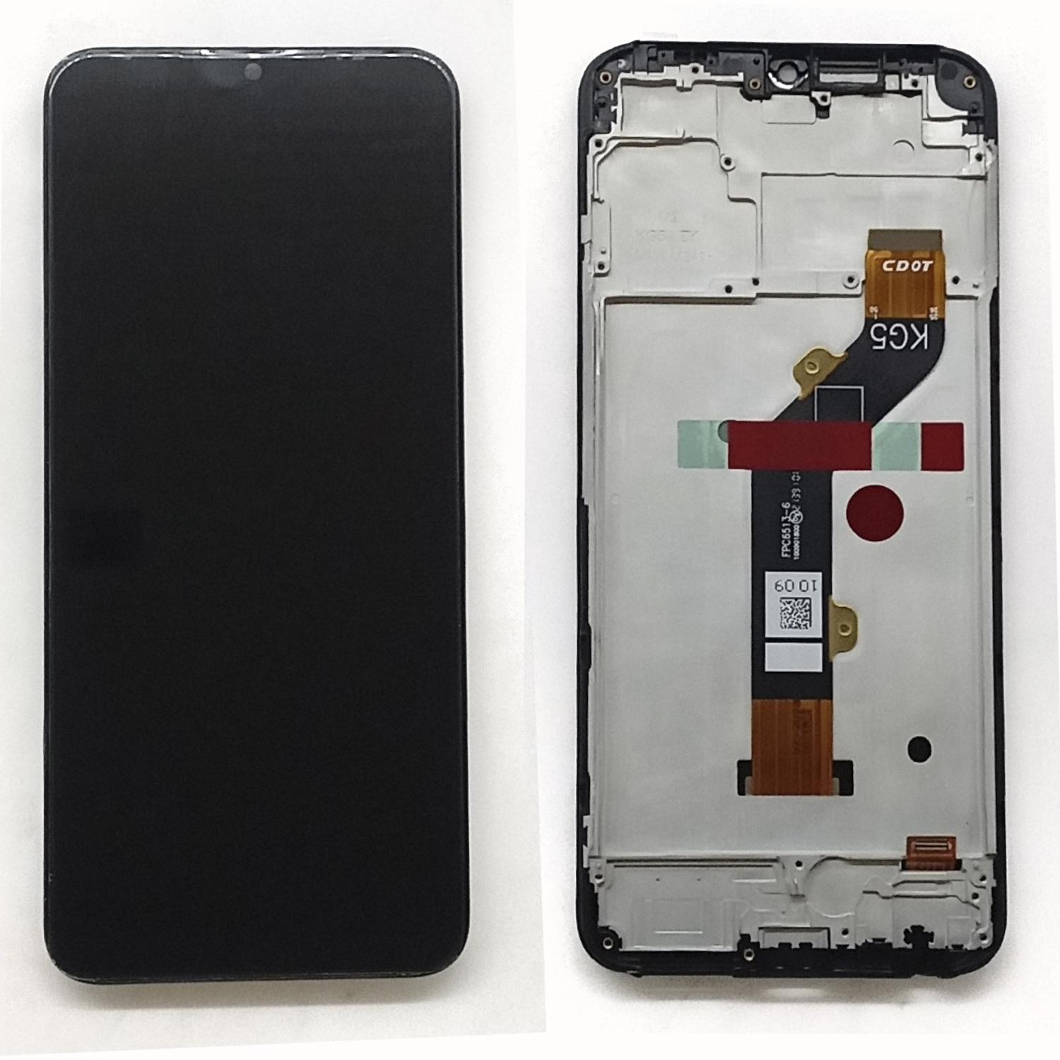Модуль телефона Tecno Spark Go 2022 Rev KG5 (дисплей+тачскрин) на раме черный ориг.