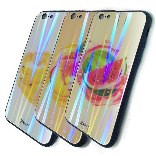 Чехол телефона iPhone 6/6S KSTATI Glass Фруктовая Радуга