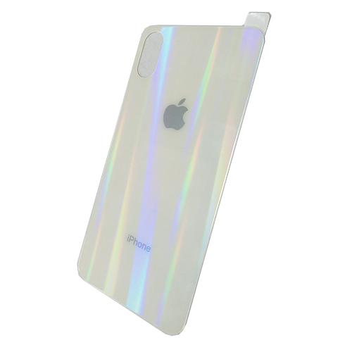 Защитное стекло телефона iPhone X/XS Rainbow белое заднее