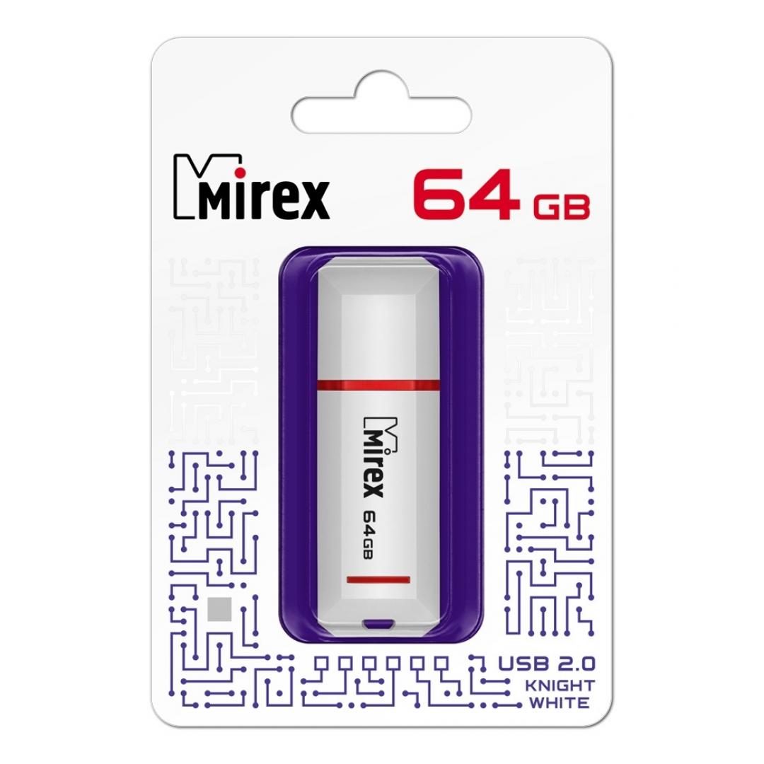 Flash USB 2.0 Mirex KNIGHT WHITE 64GB (ecopack)