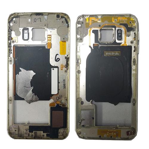 Корпус телефона Samsung G925 Galaxy S6 EDGE средняя рамка оригинал б/у серебро