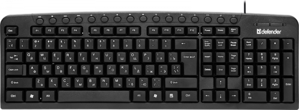 Клавиатура м/медиа Defender Focus HB-470 RU (черн.) (104+19кн), USB, box-20 45470