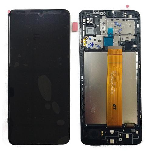 Модуль телефона Samsung M127 Galaxy M12 шлейф M127 (дисплей+тачскрин) с рамкой оригинал черный