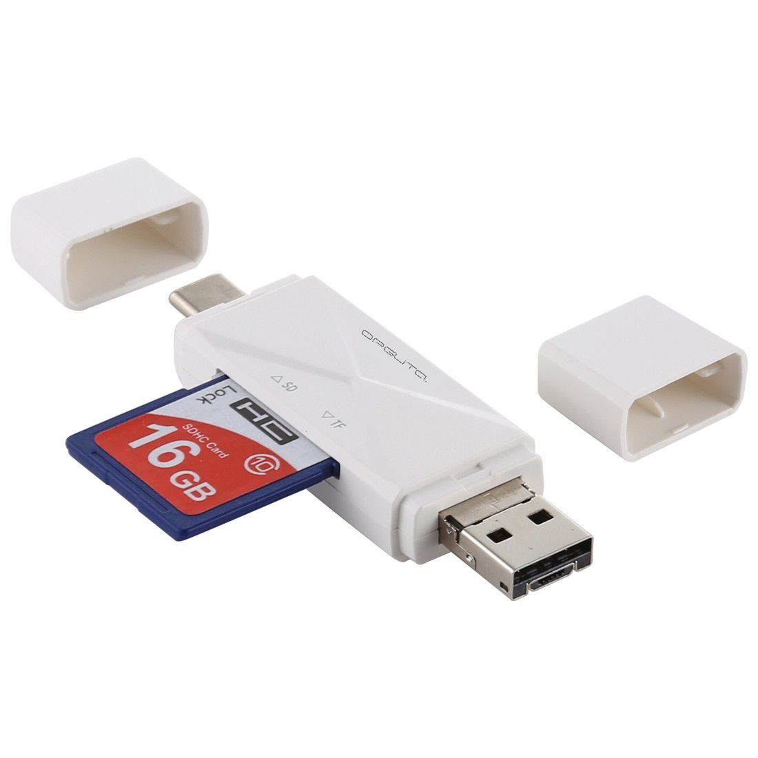 Картридер Орбита OT-PCR16 Белый картридер OTG (TF, SD, microUSB, Type-C)