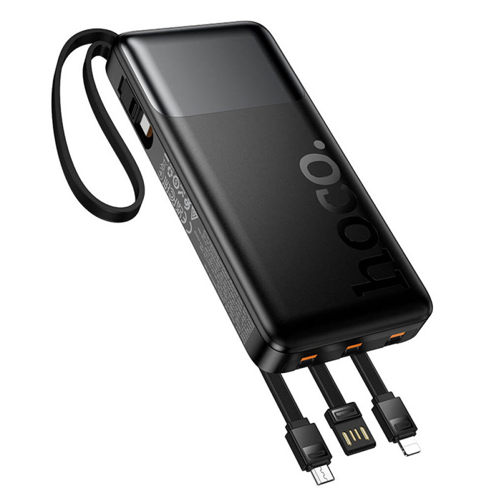 Внешний аккумулятор Power Bank 10000 mAh Hoco  J156 Founder 22.5W+PD20W с 4 кабелями (черный)