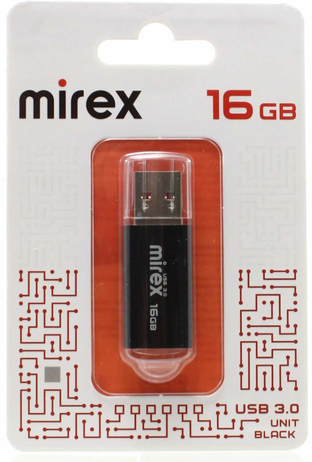 Flash USB 2.0 Mirex UNIT BLACK 16GB (ecopack)