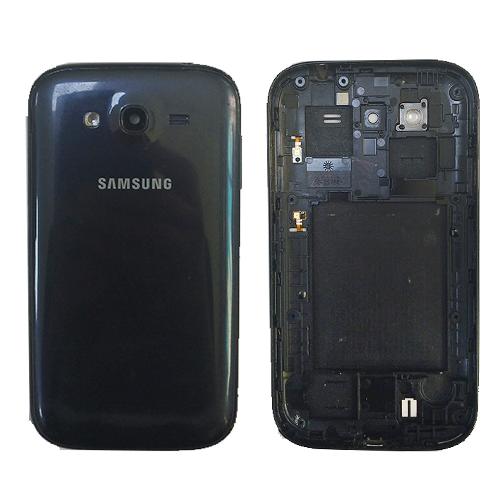 Задняя крышка + средняя часть корпуса телефона Samsung I9082 Galaxy Grand синяя оригинал б/у