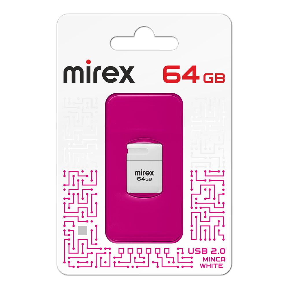 Flash USB 2.0 Mirex MINCA WHITE 64GB (ecopack)