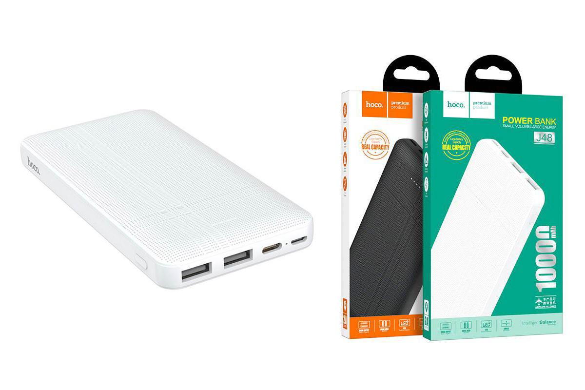 Внешний аккумулятор Power Bank 10000 mAh Hoco J48 белый