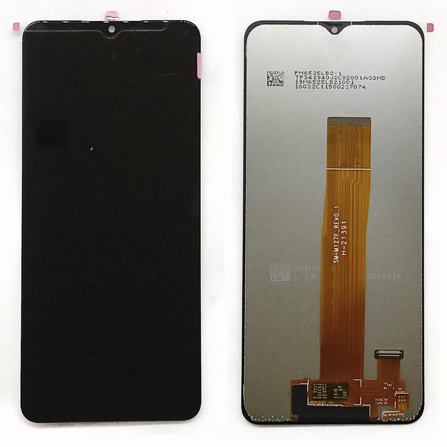 Модуль телефона Samsung M127 Galaxy M12 Rev 0.1 шлейф M127 (дисплей+тачскрин) Servis Pack  черный