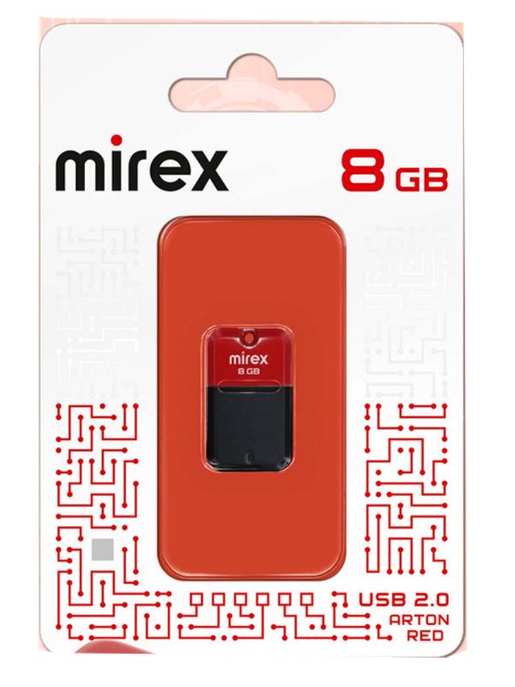 Flash USB 2.0 Mirex ARTON RED 8GB (ecopack)