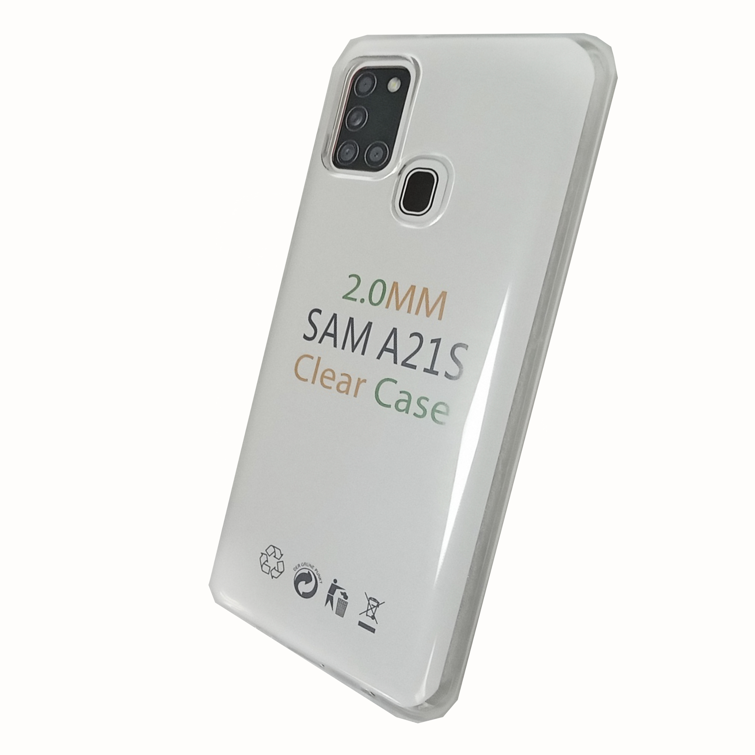 Чехол Samsung A21s Силикон 2.0mm (прозрачный)