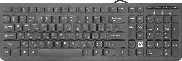 Клавиатура Defender UltraMate SM-530 RU (черн.) (104+4кл), мультимедиа, ультра тонкая, box-20 45530