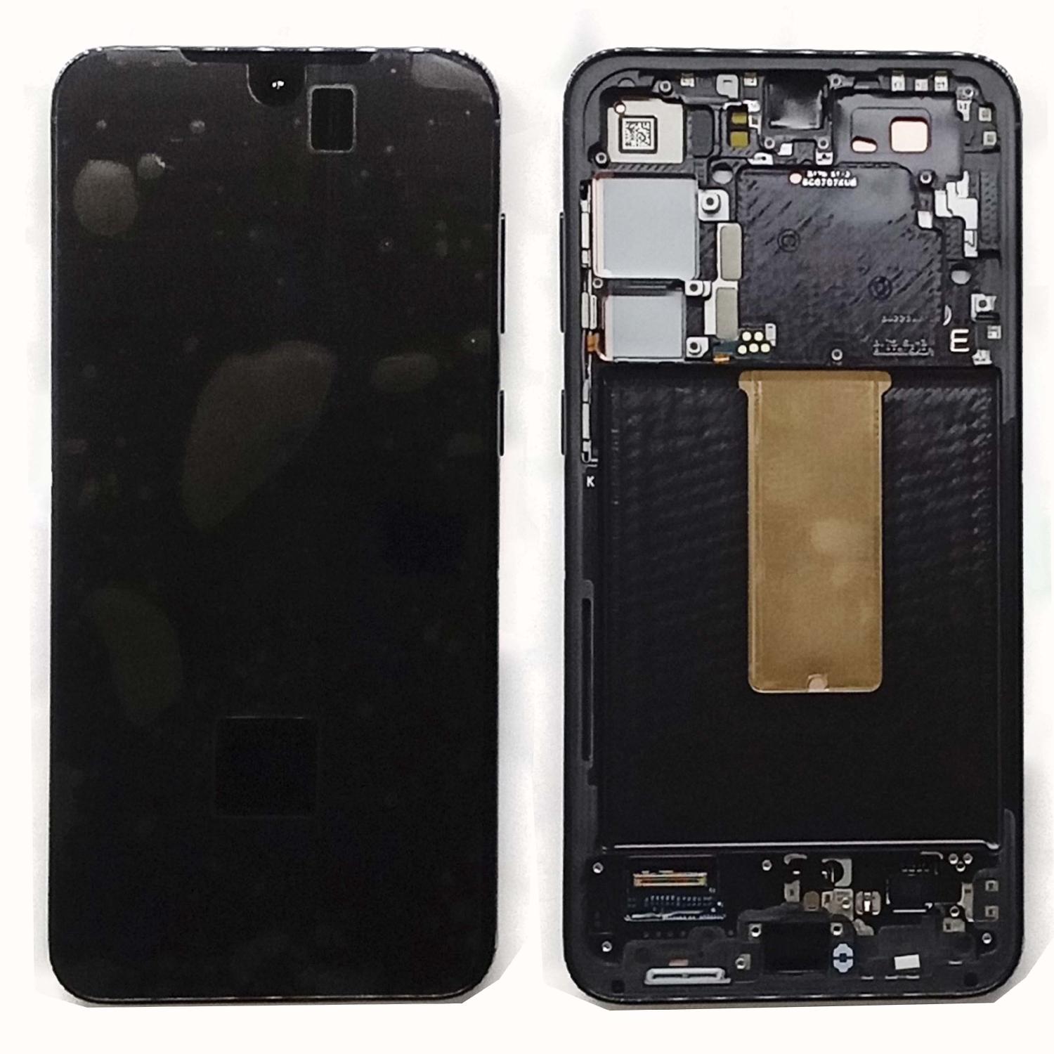 Модуль телефона Samsung S916 Galaxy S23 Plus (дисплей + тачскрин) с рамкой оригинал черный