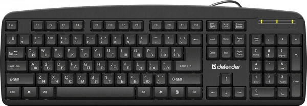 Клавиатура проводная Defender Office HB-910B (черн.), USB, 45910