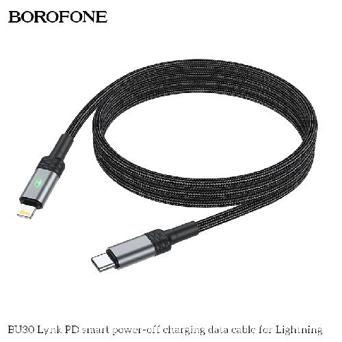 Кабель Lightning - USB Borofone BU30 Lynk PD smart power-off черный, 1.2м