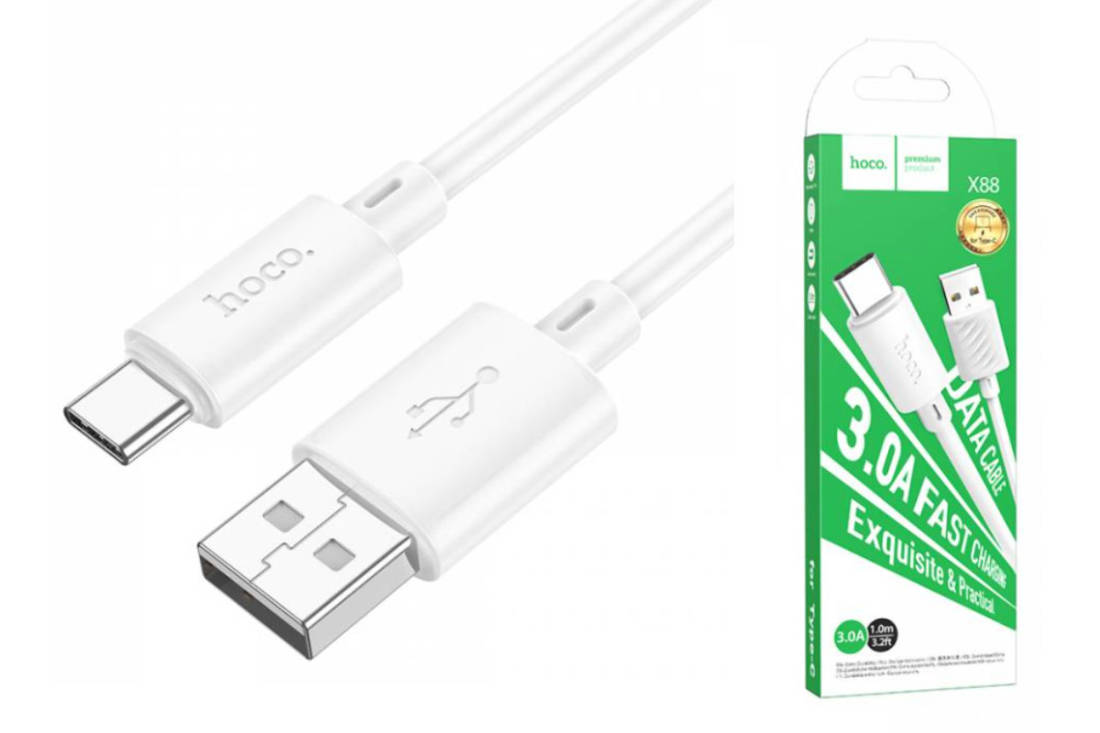 Кабель USB - USB Type-C HOCO X88 (белый) 1м