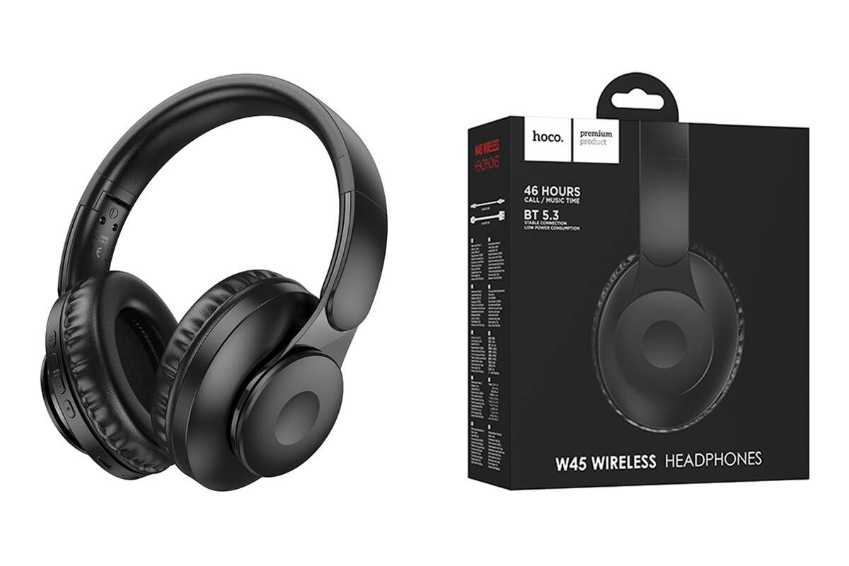 Наушники мониторные беспроводные HOCO W45 Enjoy Bluetooth (черный)