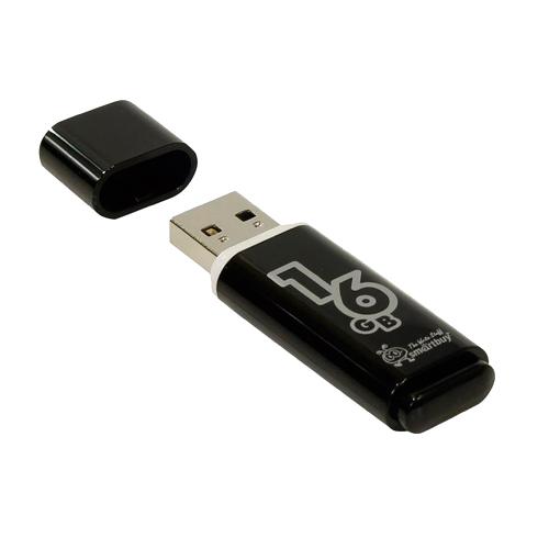 Flash USB2.0 16Gb Smart Buy Glossy черный