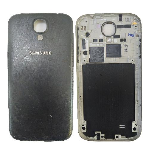 Задняя крышка + средняя рамка корпуса телефона Samsung  I9500 Galaxy S4 черный оригинал б/у