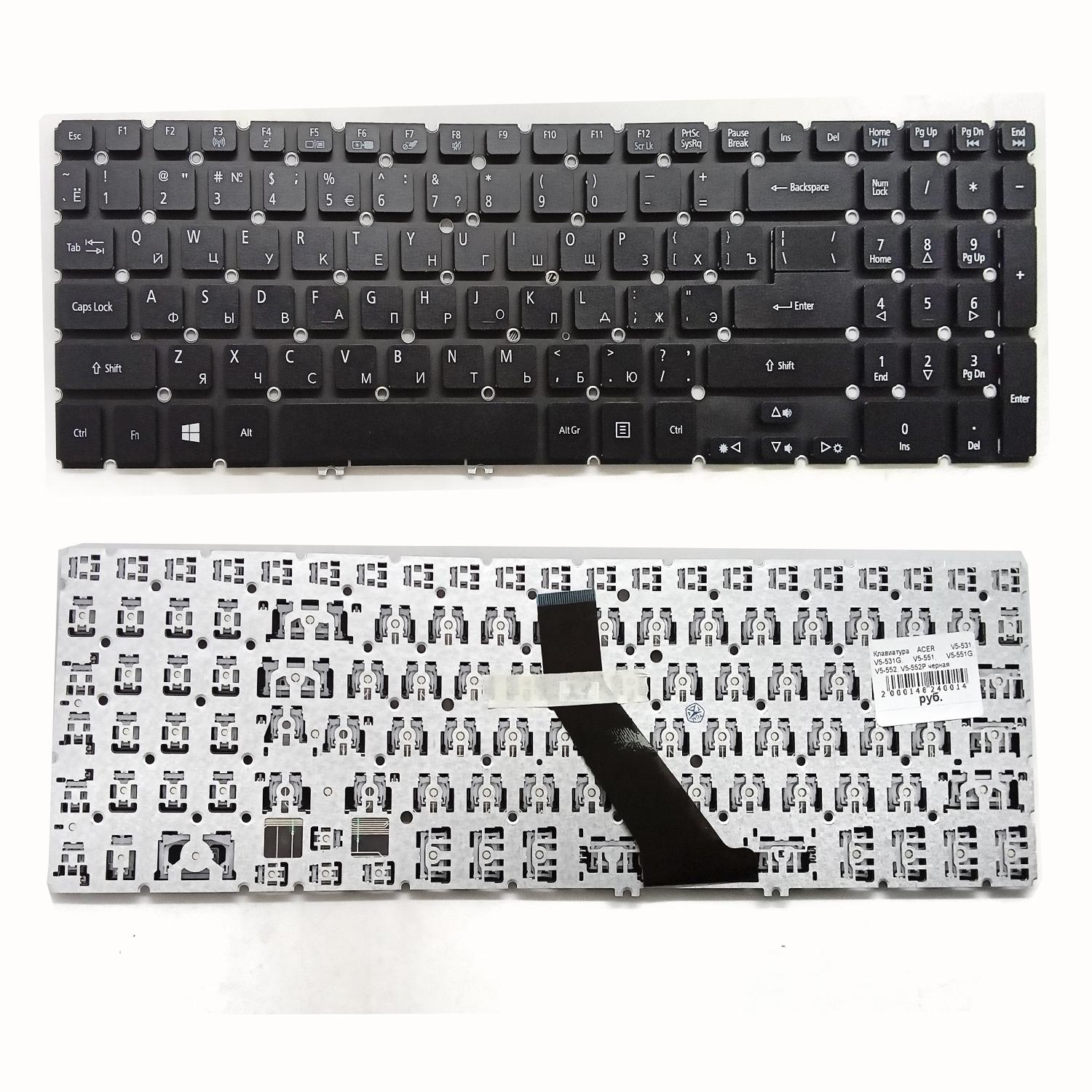 Клавиатура ноутбука Acer V5-531, V5-531G, V5-551, V5-551G, V5-552, V5-552P черная