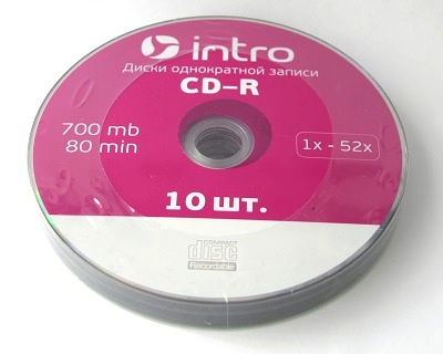 Диски CD-R Intro 700mb 52x Bulk (100)