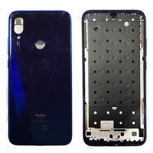 Корпус телефона Xiaomi Redmi Note 7 средняя часть синяя б/у