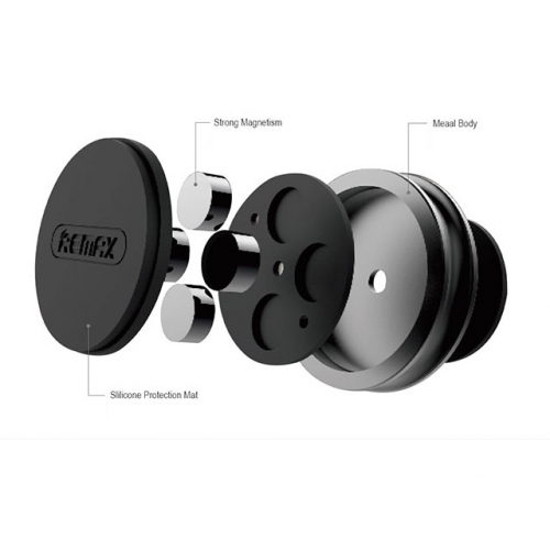 Держатель автомобильный для телефона Remax Metal Holder Sticker RM-C30 (Black) магнитный
