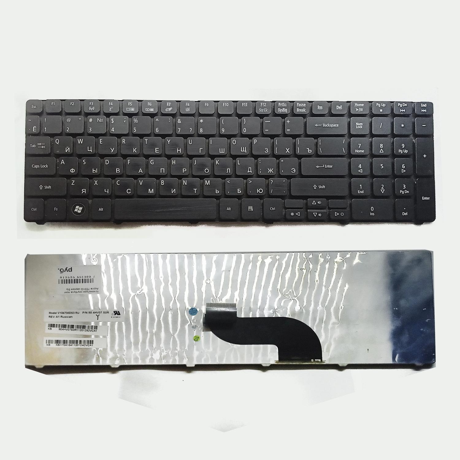 Клавиатура ноутбука Acer Aspire 7551G черная б/у