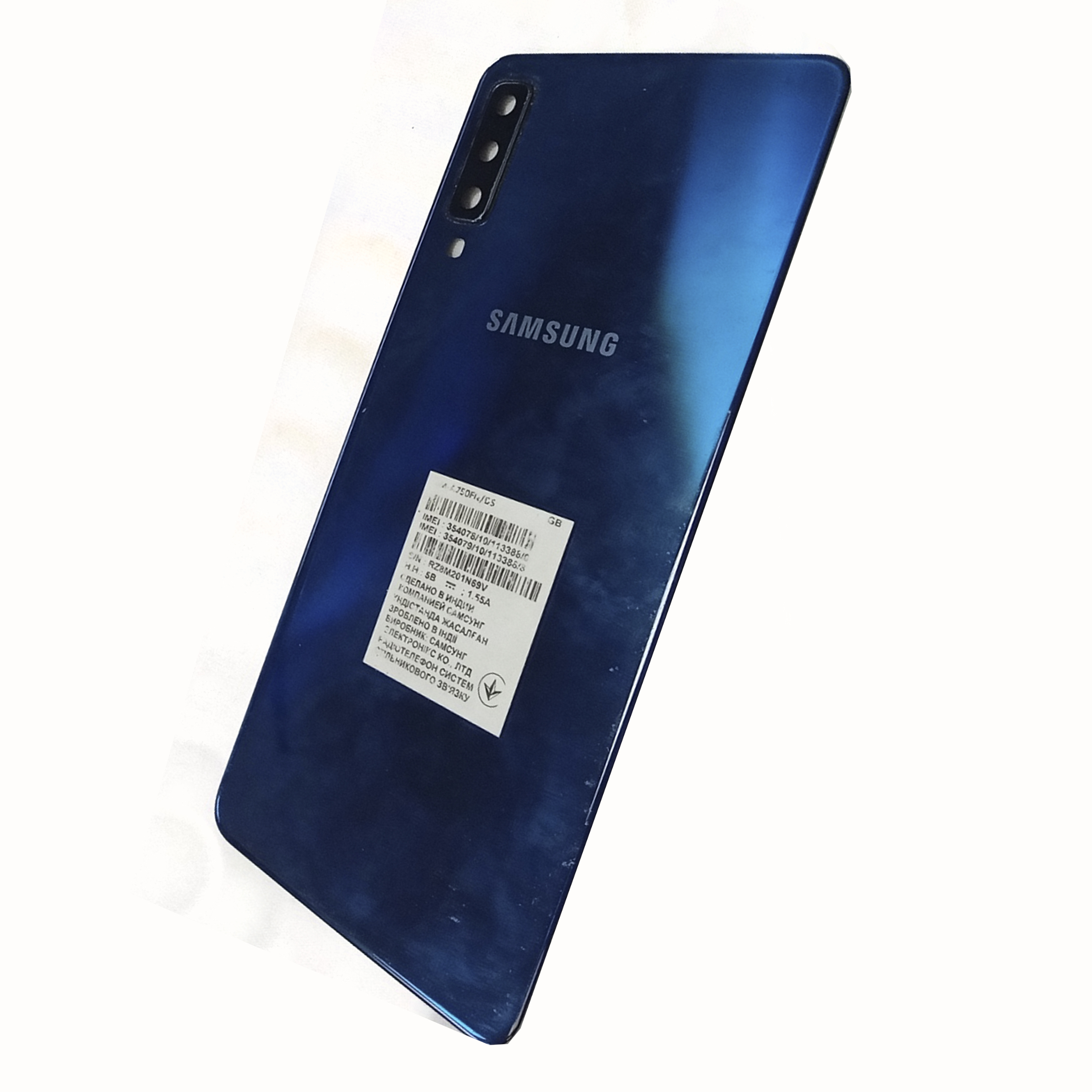 Задняя крышка телефона Samsung A750 Galaxy A7 синяя б/у