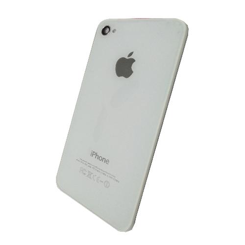 Задняя крышка телефона iPhone 4 белая (ориг. рамка, олеофо)